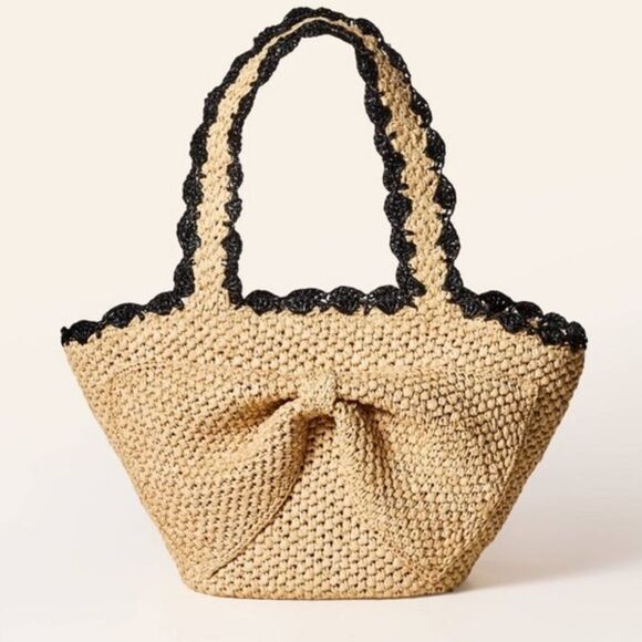 Kate Spade New York Raffia Bow Tote Bag! - Picture 1 of 6